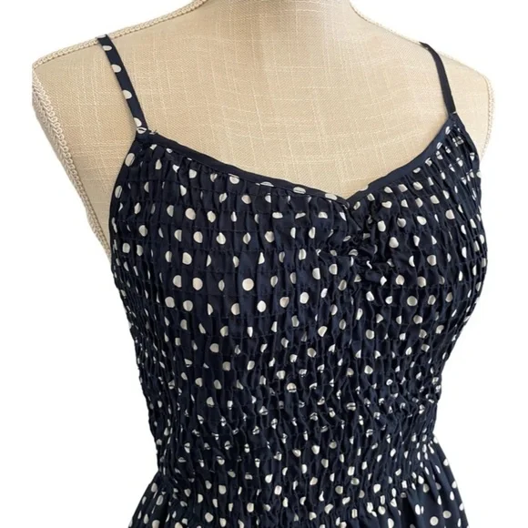 Navy Polka Dot Sundress EUC - Picture 4 of 6